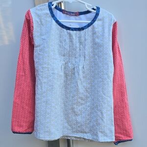 Jelly The Pug Red and White Long Sleeve Tee